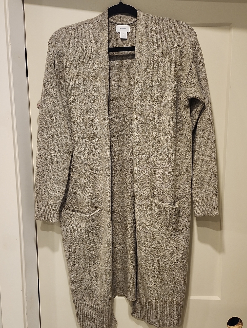 Old Navy Neutral Marled Beige Open-Front Cardigan